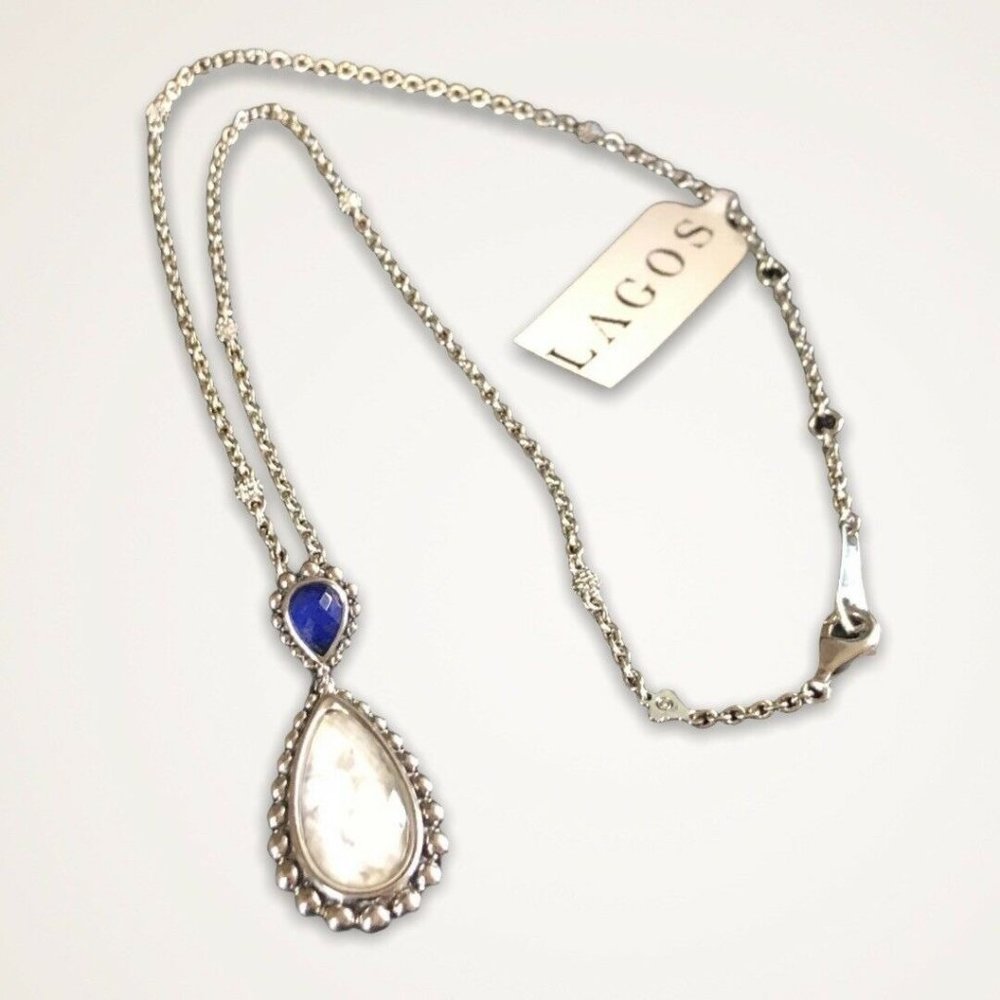 LAGOS Maya Lapis Teardrop Sterling Silver Necklace - Picture 2 of 2